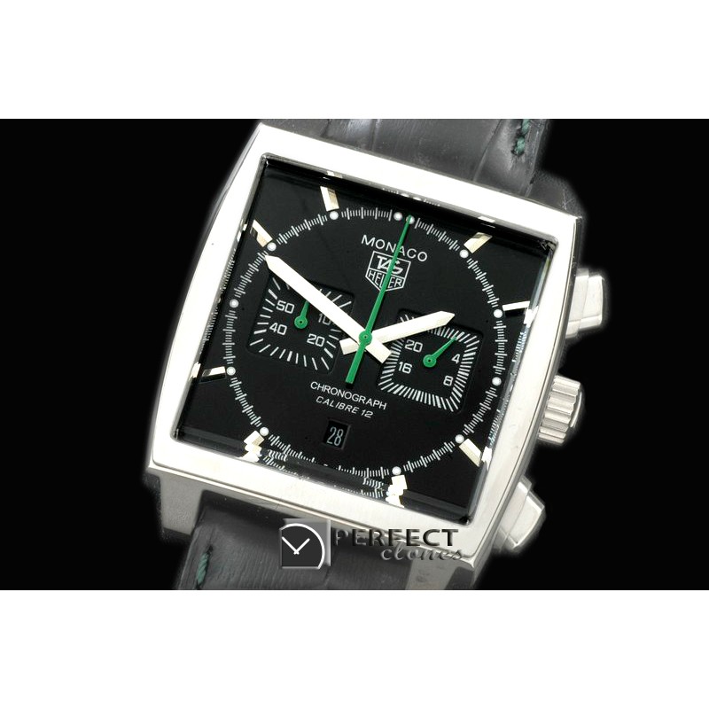 TGM00902 Monaco Classic SS/LE Black Jap OS2Quartz Chrono