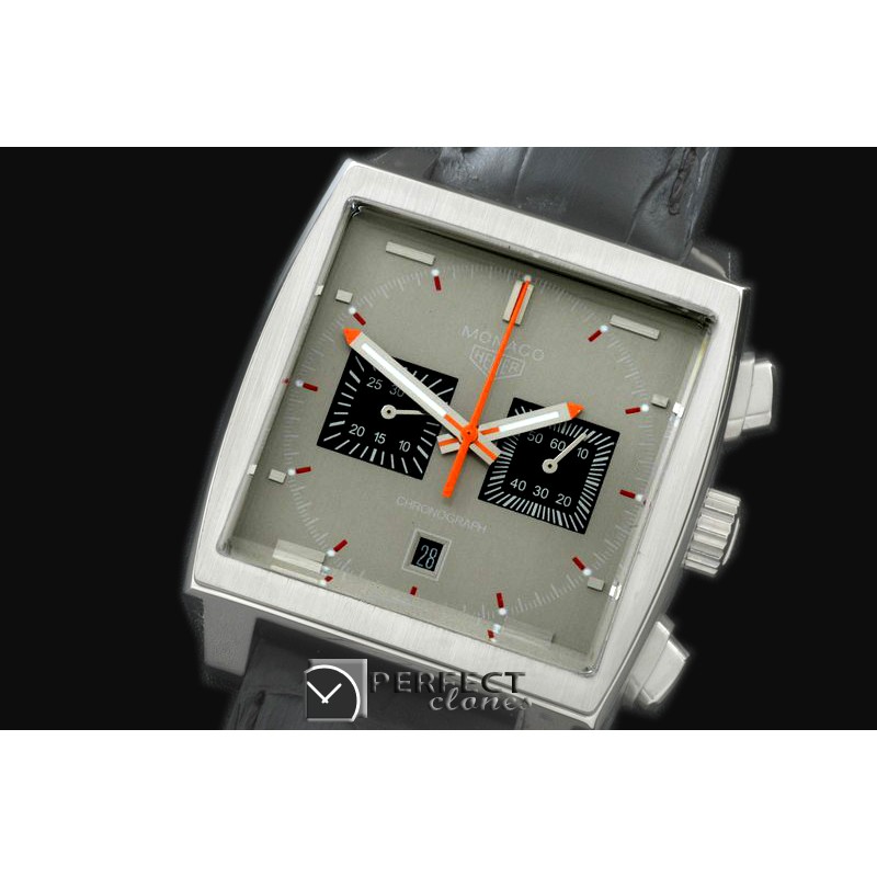 TGM00915 Monaco Classic SS/LE Grey Jap OS2Quartz Chrono