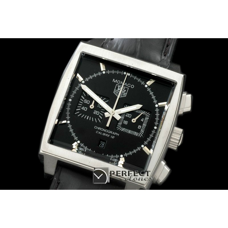 TGM00901 Monaco Classic SS/LE Black Jap OS2Quartz Chrono