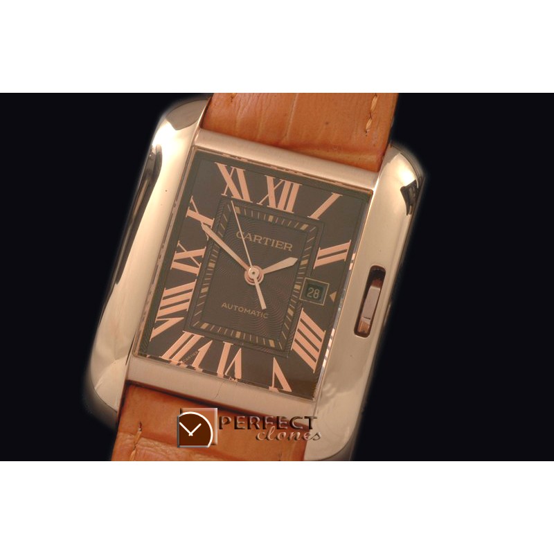 CARTA00113L Tank Anglaise Mid RG/LE Brown Swiss Eta 2671
