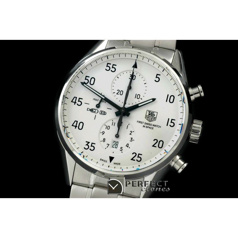 TG1887-237 Carrera 1887 Vintage Chrono SS/SS White A-7750