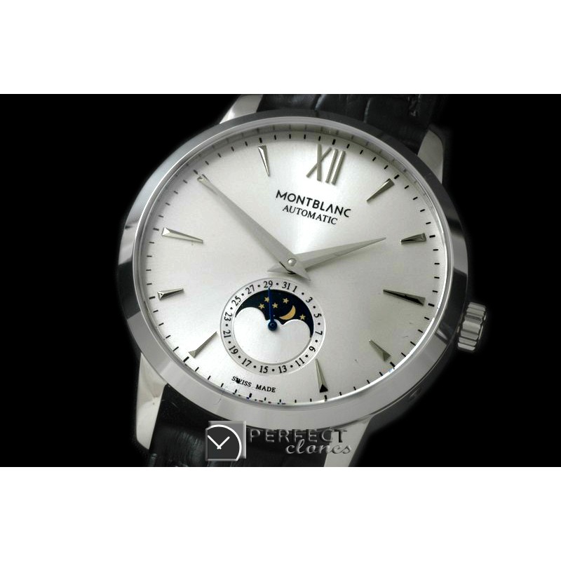 MBST10011 Star Calender Moonphase SS/LE White M-9105