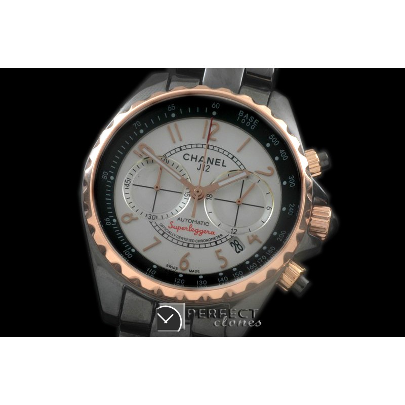 CHA00016 Superleggera Chrono RG/CER Blk/Wht Japanese Qtz Jap OS