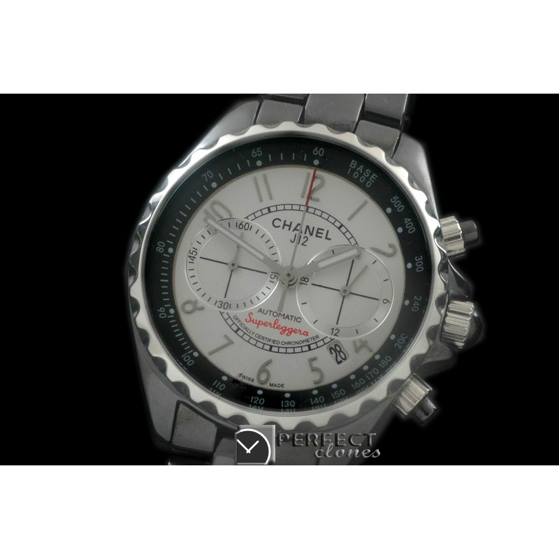 CHA00015 Superleggera Chrono SS/CER Blk/Wht Japanese Qtz Jap OS