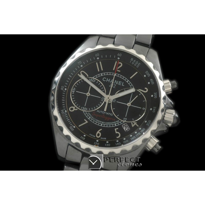 CHA00013 Superleggera Chrono SS/CER Black Japanese Qtz Jap OS 20