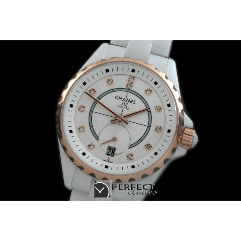 CHA365-113 J12 365 TT CER/CER White Diam Swiss Qtz