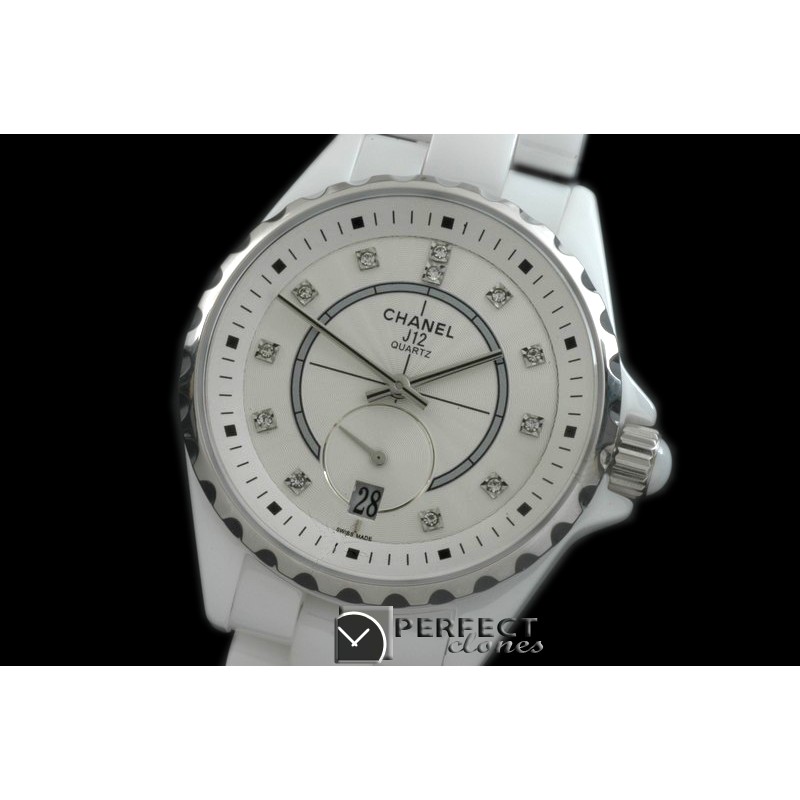 CHA365-103 J12 365 CER/CER White Diam Swiss Qtz