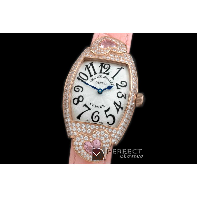 FMDH-125 Curvex Diamond Heart RG/LE White Jap Qtz