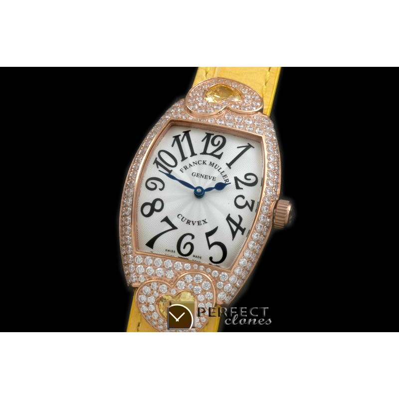FMDH-124 Curvex Diamond Heart RG/LE White Jap Qtz