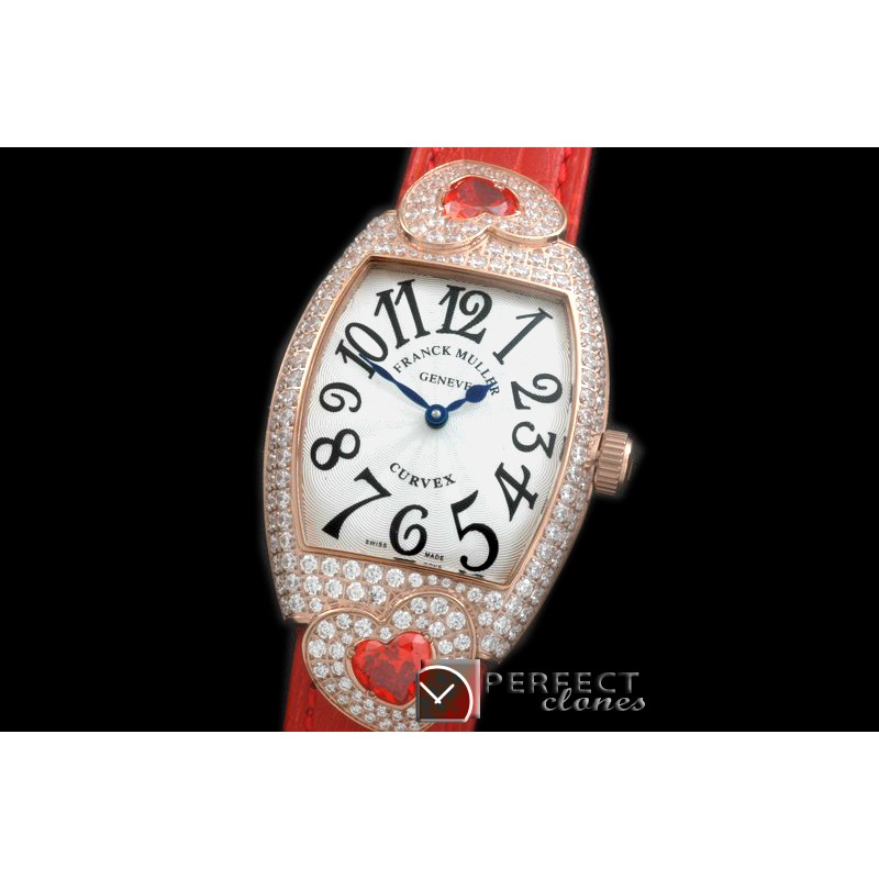 FMDH-123 Curvex Diamond Heart RG/LE White Jap Qtz