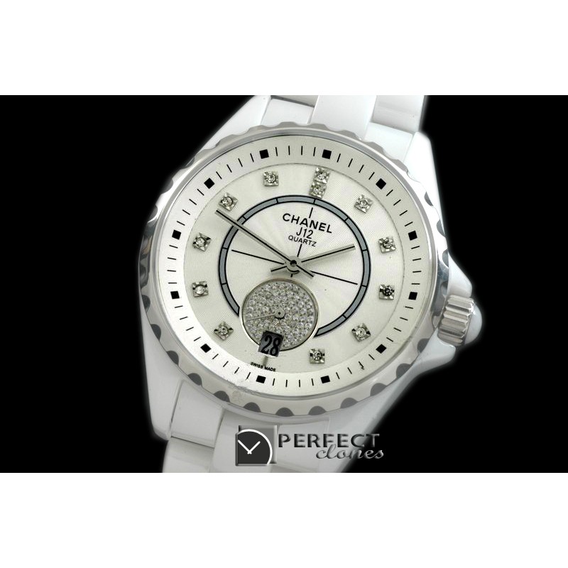 CHA365-107 J12 365 CER/CER White Diam Swiss Qtz