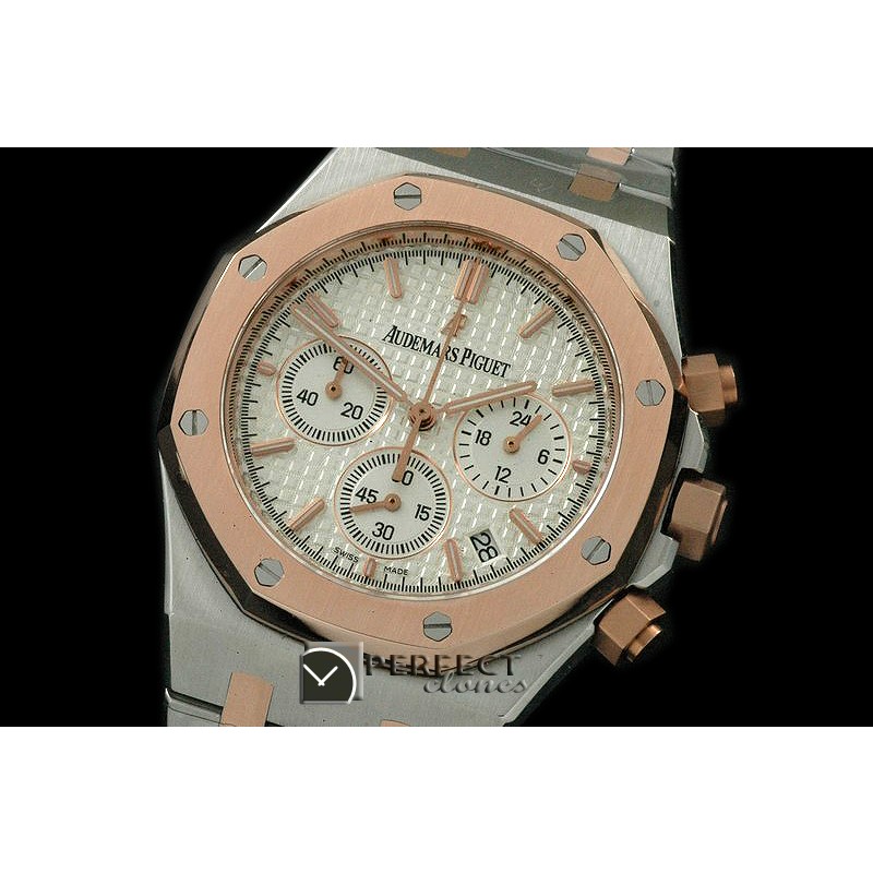 0APROC02006 Royal Oak Chrono RG/SS White Jap OS20 Quartz