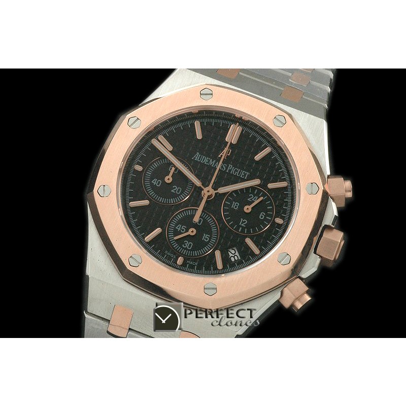 0APROC02007 Royal Oak Chrono RG/SS Black Jap OS20 Quartz