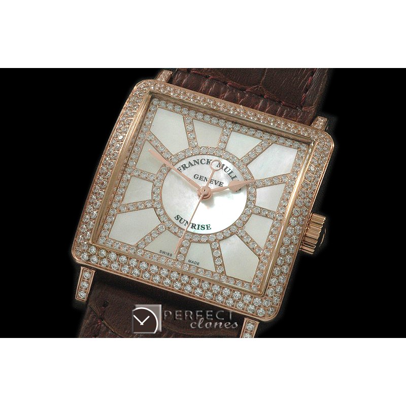 FMSUN-111D Ladies Sunrise RG/LE White Jap Quartz