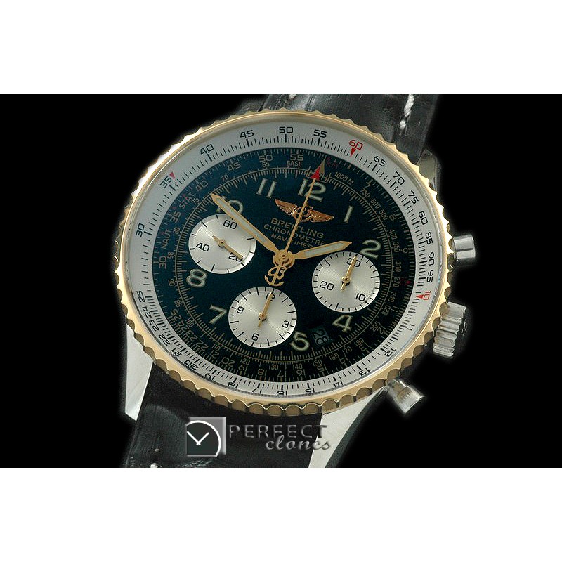 BLN01-116L Navitimer 01 SS/YG/LE Black Num Asian 7750 28800