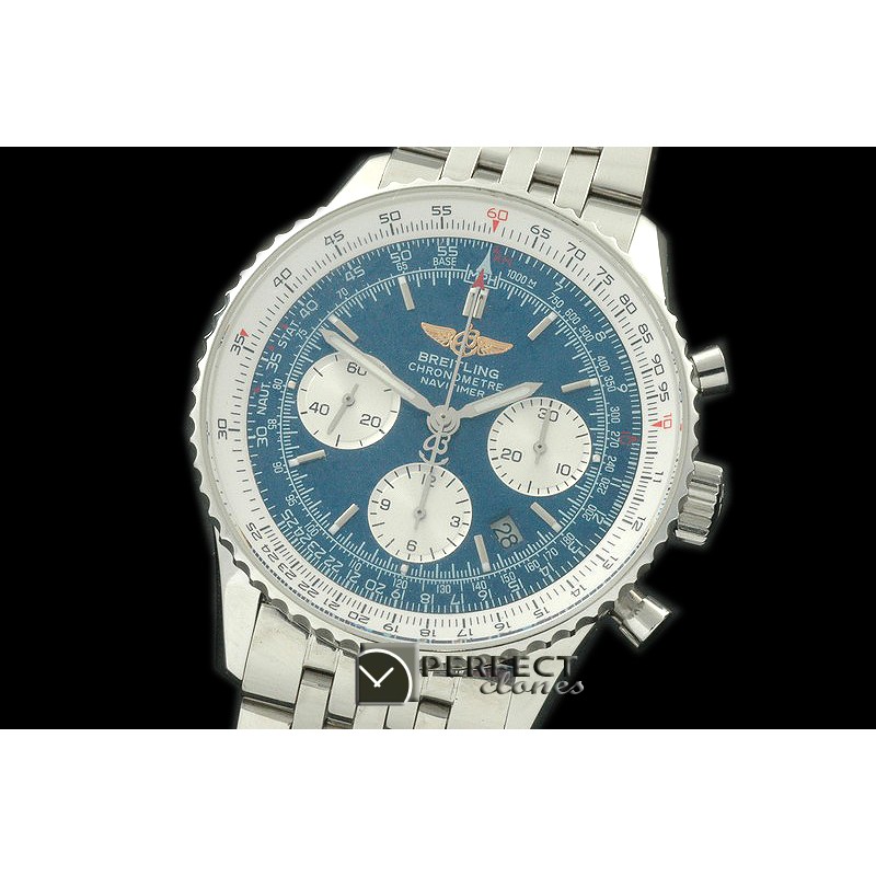 BLN01-104 Navitimer 01 SS/SS Blue Stk Asian 7750 28800