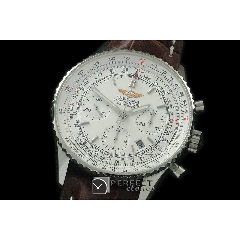 BLN01-101L Navitimer 01 SS/LE White Stk Asian 7750 28800