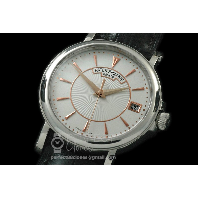 PP00603 5153 Calastrava SS/LE Wht M-9015