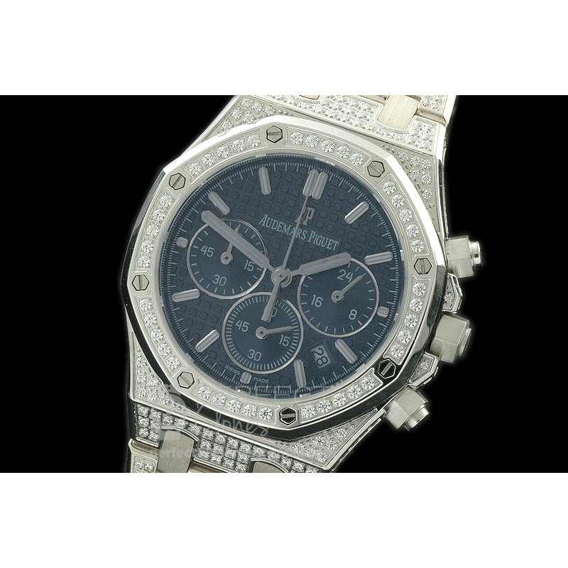 APROL08003 Royal Oak Ladies Chrono SS/Diam/SS Blue Jap OS20