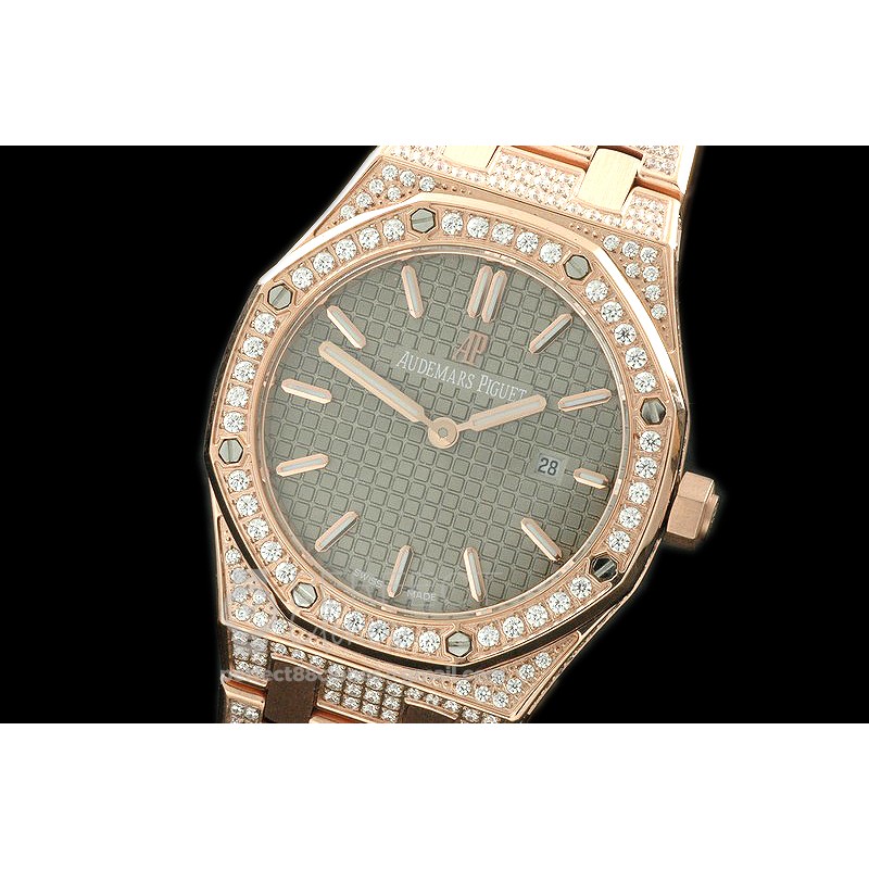 APLD01029 Royal Oak Ladies Diam/RG/RG Grey S-Qtz
