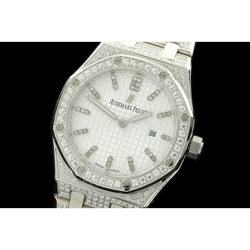 APLD01006D Royal Oak Ladies Diam/SS/SS White S-Qtz