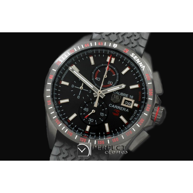 TG-SN-126 Carrera 16 Senna Ed Chrono PVD/RU Black Jap OS2Qtz