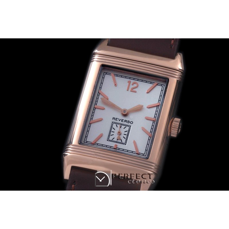 JLR-116 Reverso Classique RG/LE White Num/Stk Jap Quartz
