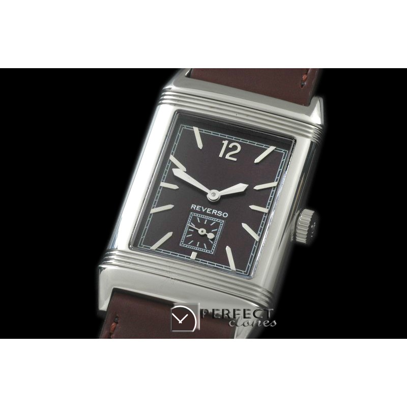 JLR-103 Reverso Classique SS/LE Brown Num/Stk Jap Quartz