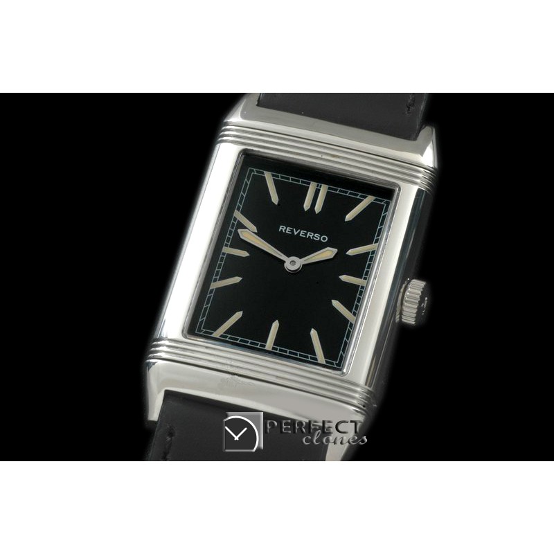 JLR-092 Reverso Classique SS/LE Black Stk Jap Quartz