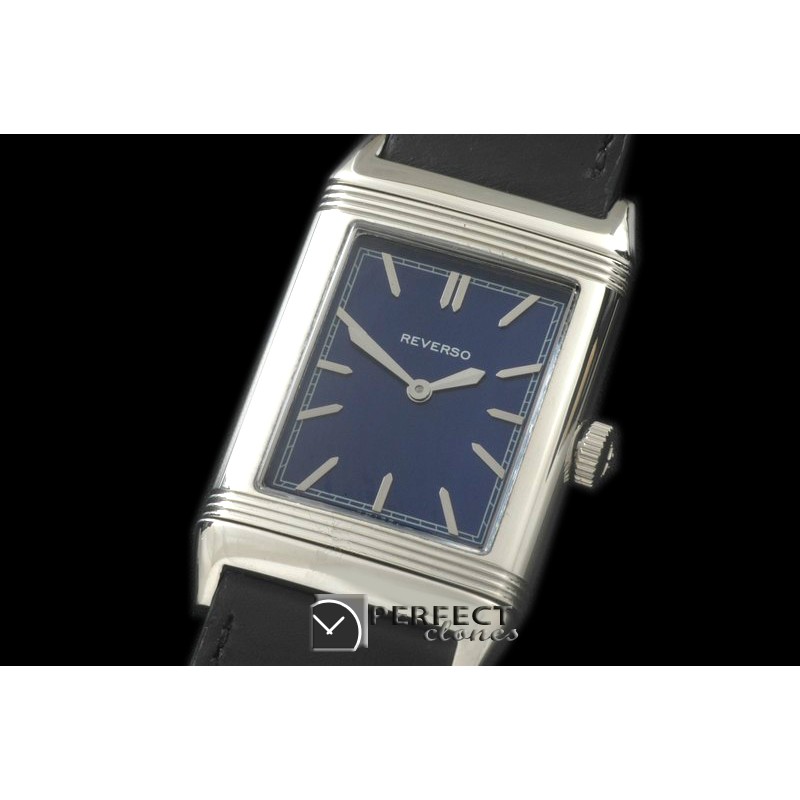 JLR-093 Reverso Classique SS/LE Blue Stk Jap Quartz