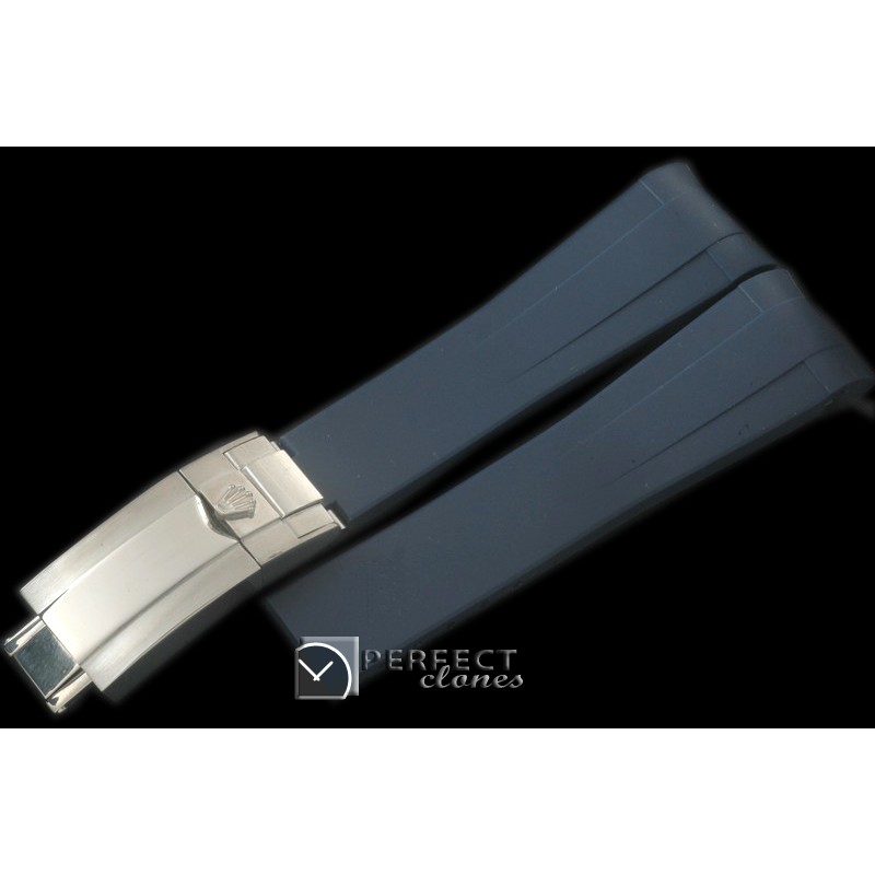 RLRU10006 Dark Blue Rubber Strap 20/18 with Insignia Clasp
