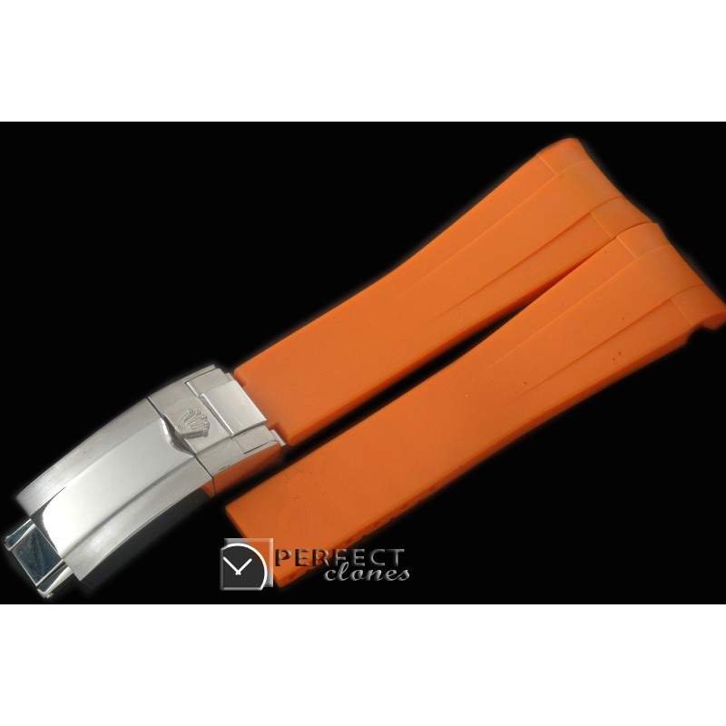 RLRU10007 Orange Rubber Strap 20/18 with Insignia Clasp