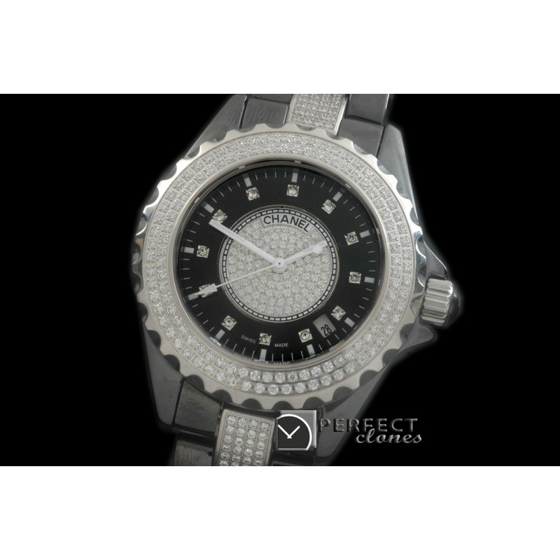 CHA00722 J12 Men Diamonds Cerarmic White Jap Quartz