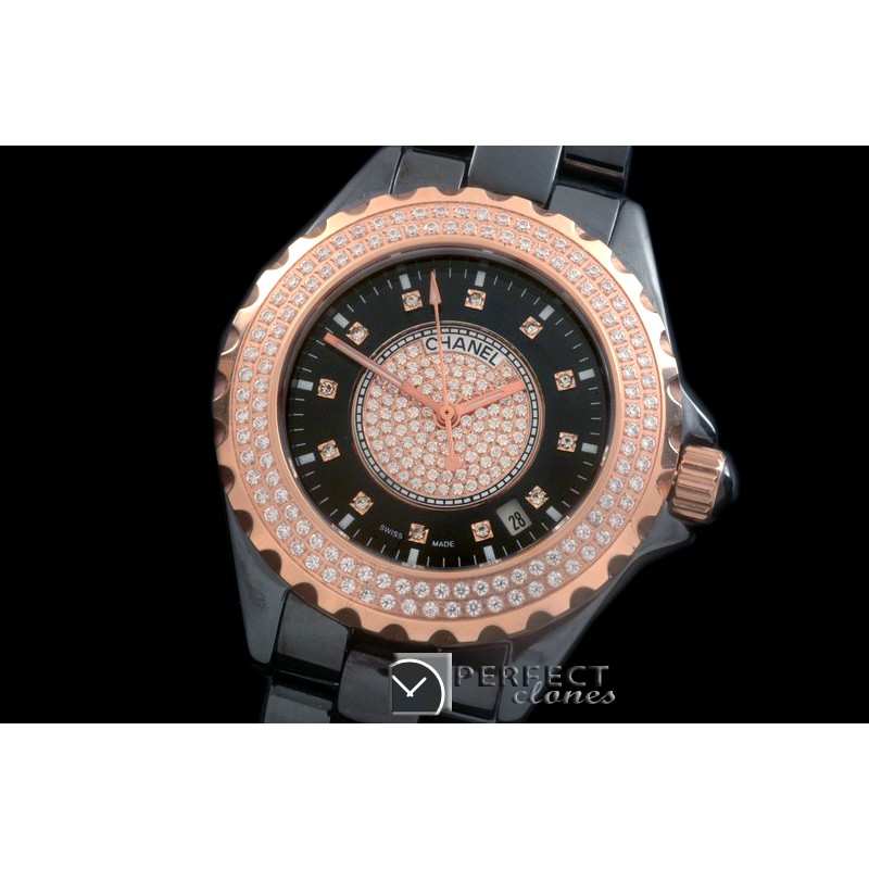 CHA00717 J12 Men Diamonds Cerarmic White Jap Quartz