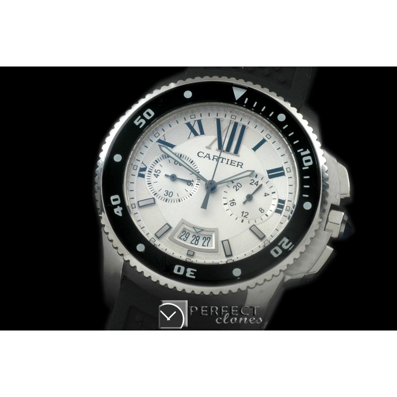 CARCC00201R Calibre de Cartier D-Chrono SS/RU White OS20