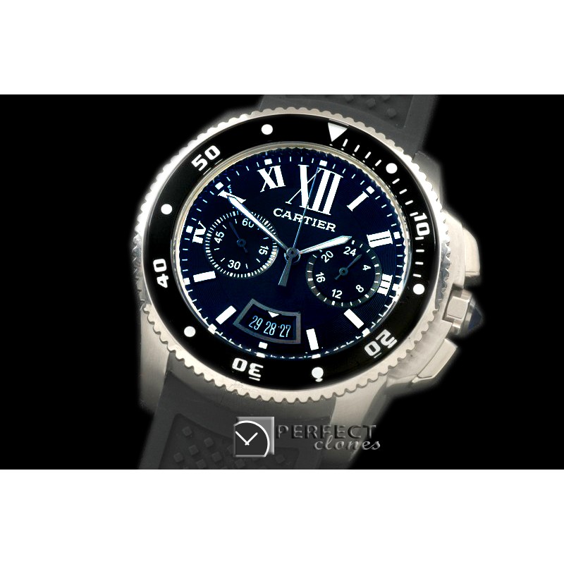 CARCC00202R Calibre de Cartier D-Chrono SS/RU Black OS20