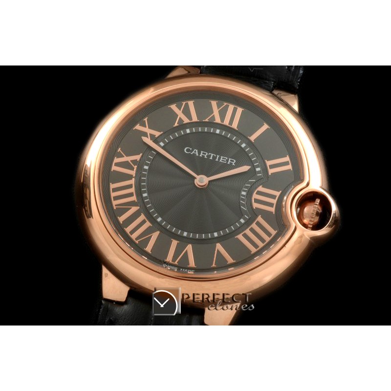 CARBA-MID-14L Ballon De Cartier Mid RG/LE Black Roman Miyota