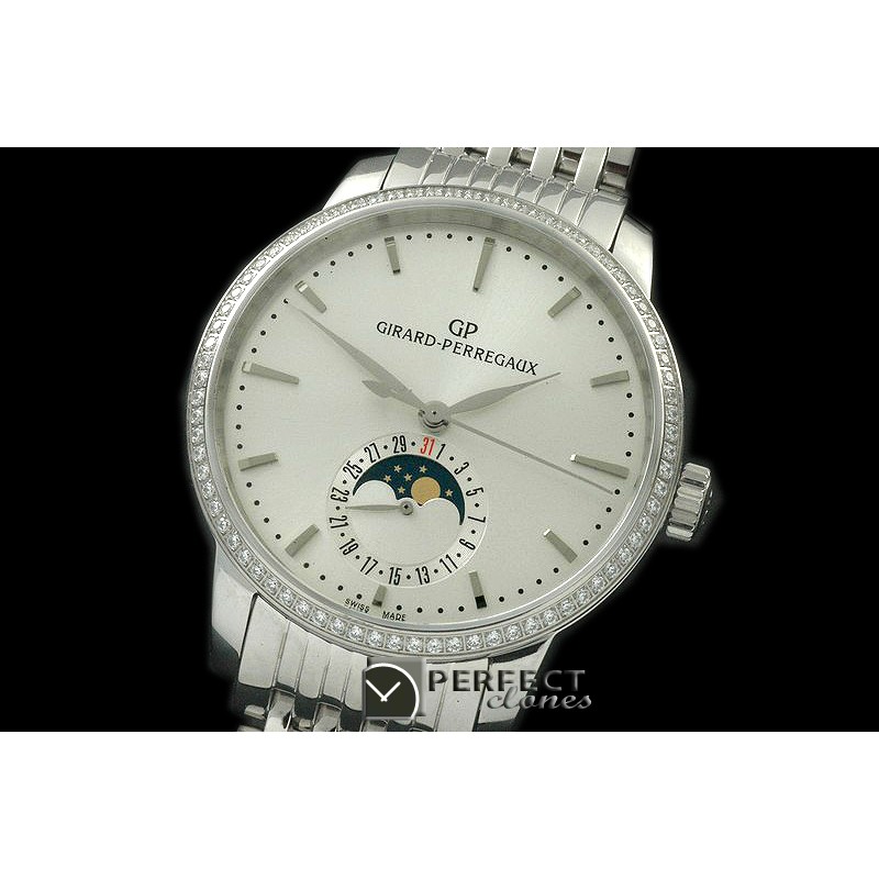 GP10001SD 1966 Date-Moonphase SS/SS White M-9015