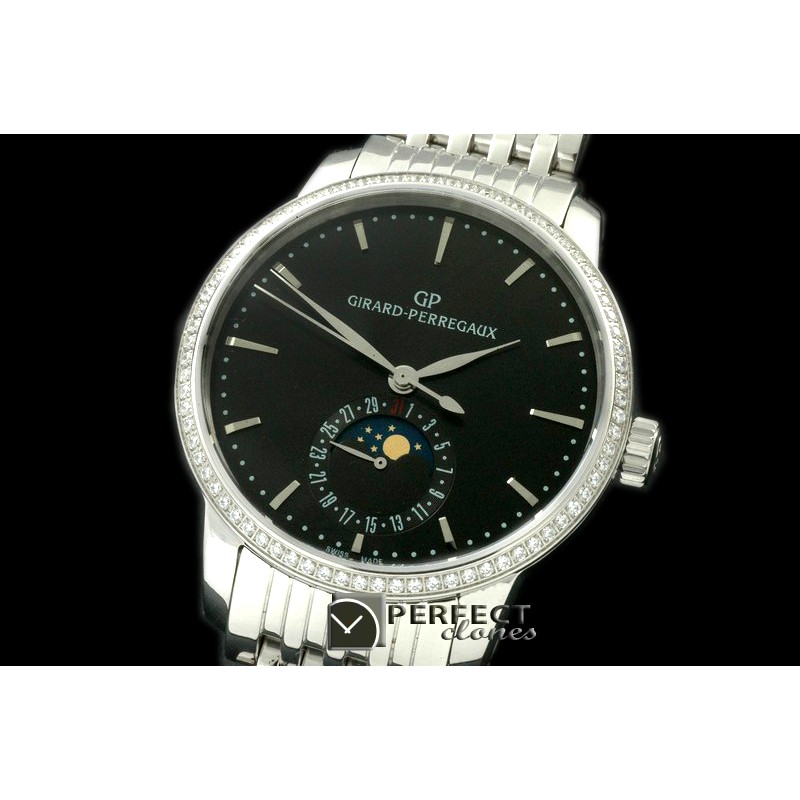 GP10002SD 1966 Date-Moonphase SS/SS Black M-9015