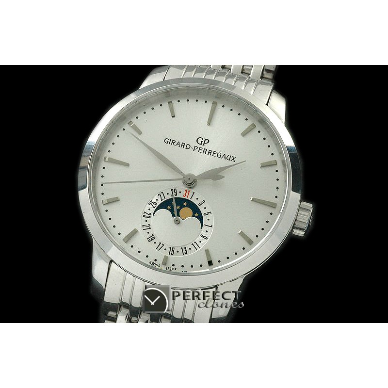 GP10001S 1966 Date-Moonphase SS/SS White M-9015