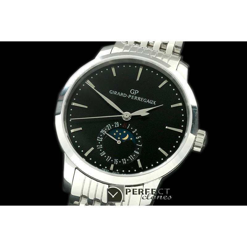 GP10002S 1966 Date-Moonphase SS/SS Black M-9015