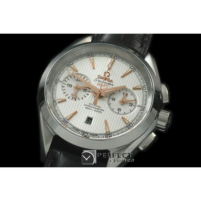 OMATC43-102 Aqua Terra Chronograph SS/LE White A-7750