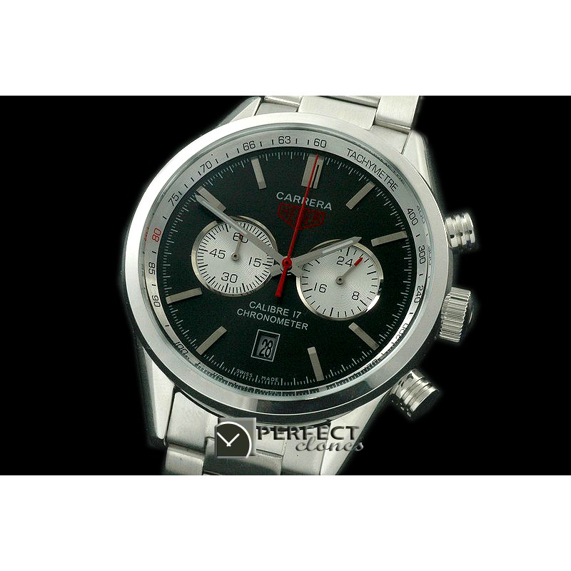 TG16-102S Carrera 16 Chrono SS/SS Black Jap OS20 Qtz