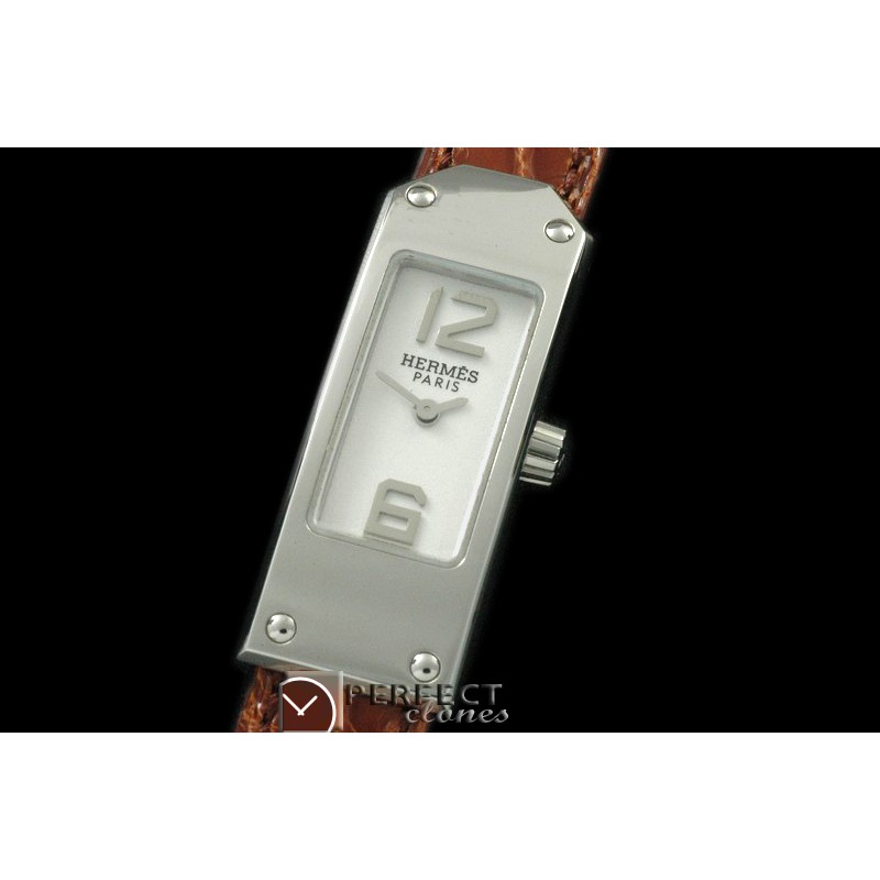HE-KELLY-111 Kelly 2 SS/LE White/Croc Swiss Quartz