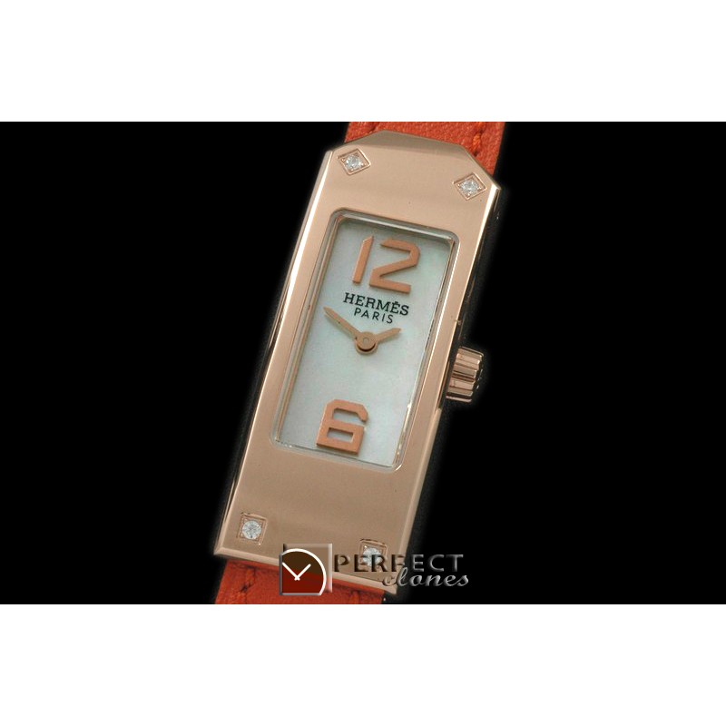 HE-KELLY-122 Kelly 2 RG/LE/Diam White/Togo Swiss Quartz