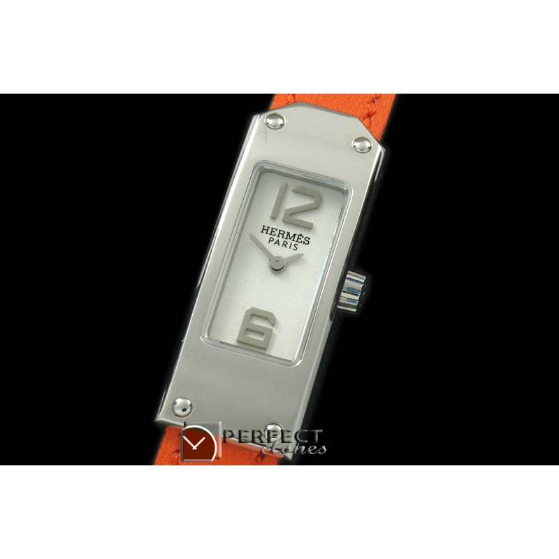 HE-KELLY-101 Kelly 2 SS/LE White/Togo Swiss Quartz