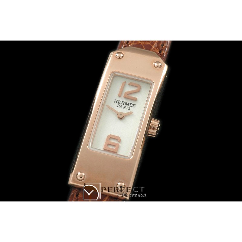 HE-KELLY-131 Kelly 2 RG/LE White/Croc Swiss Quartz