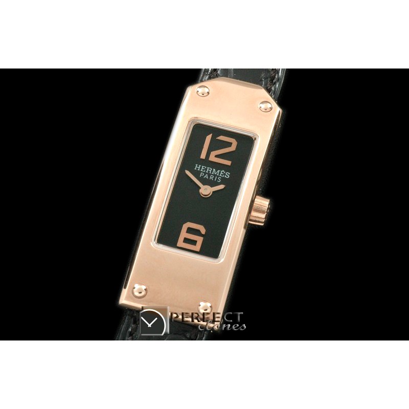 HE-KELLY-134 Kelly 2 RG/LE Black/Croc Swiss Quartz