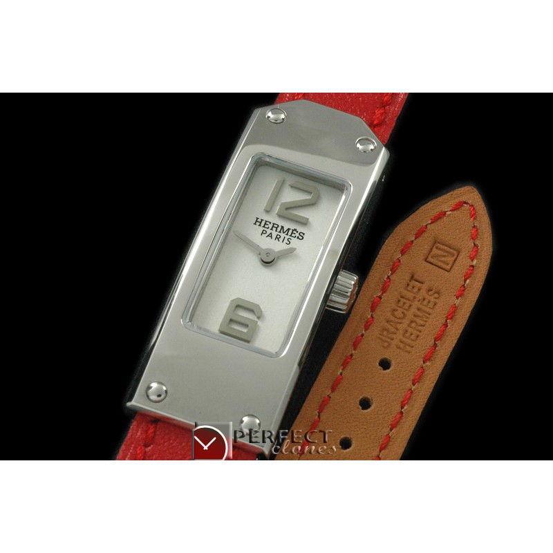 HE-KELLY-151 Kelly 2 Long SS/LE White/Togo Swiss Quartz