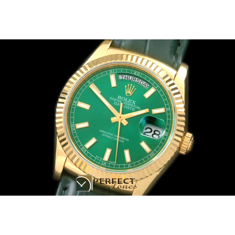 RL36DD-YG-18K-106 118138 Green Stk YG Swiss 2836